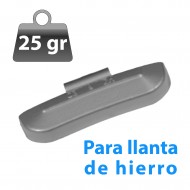CONTRAPESAS ZINC CLIP PARA LLANTA DE HIERRO 25GR 100UND/CAJA